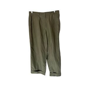 Cambio Pants Gray Basic Casual Linen Blend Relaxed Cropped Pants‎ Size 10